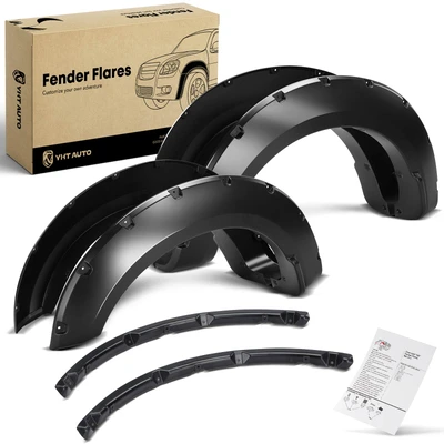 Front & Rear Pocket Shiny Fender Flares | 6.75FT 8FT Bed