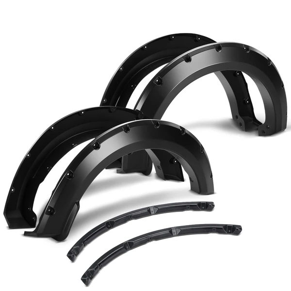 Front & Rear Pocket Shiny Fender Flares for Ford F-150 2021-2023 Pickup