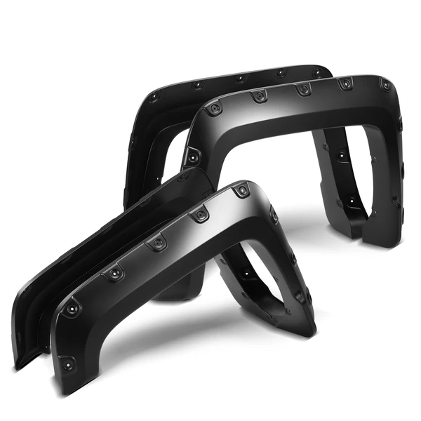 Front & Rear Pocket Shiny Rivet Fender Flares | 5.8FT 6.6FT 8FT Bed for GMC Sierra 1500 2016-2018