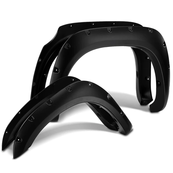 Front & Rear Pocket Shiny Rivet Style Fender Flares for 2007-2013 Toyota Tundra