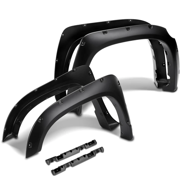 Front & Rear Pocket Shiny Fender Flares | 5.5FT 6.5FT 8FT Bed for 2014-2021 Toyota Tundra