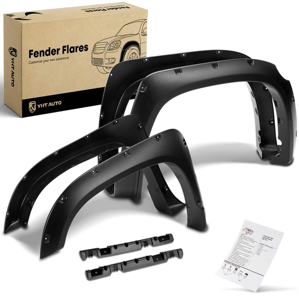 Front & Rear Pocket Shiny Fender Flares | 5.5FT 6.5FT 8FT Bed for 2014-2021 Toyota Tundra