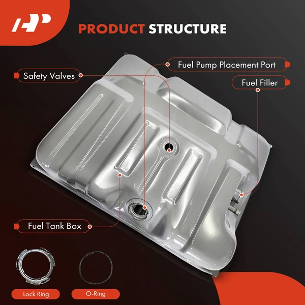 19 Gallon Fuel Tank for Ford F-150 1975-1979 F-100 F-250 with Roll-Over Valve