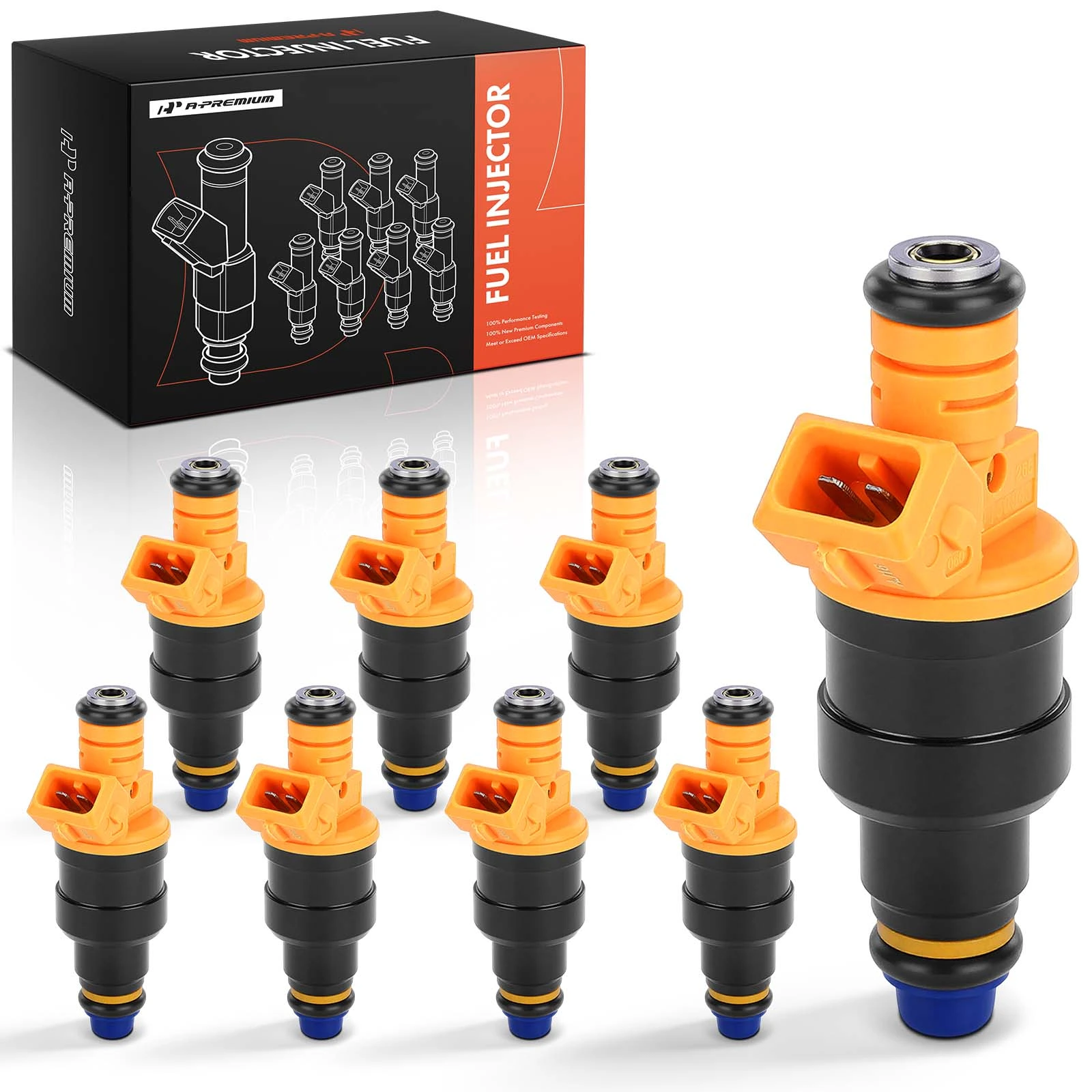 The A-premium 8-Pc Fuel Injector 2-Blade Terminal A-Premium APFI185 Image 
