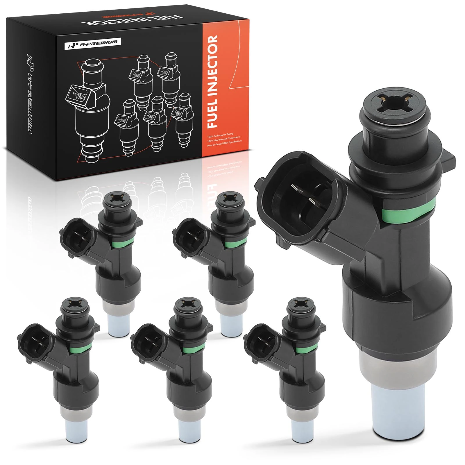 The A-premium 6-Pc Fuel Injector 2-Blade Terminal A-Premium APFI449 Image 