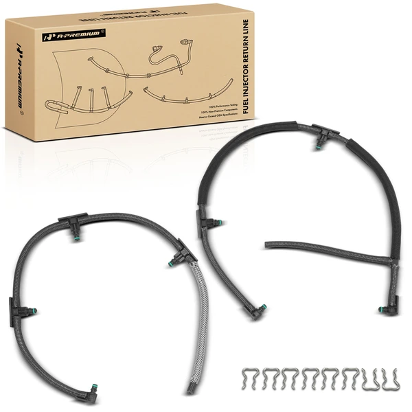 2 Pcs Driver & Passenger Fuel Injector Return Line for 2004-2010 GMC Sierra 2500 HD