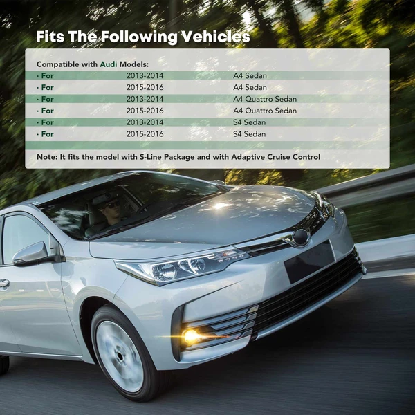 Front Passenger Fog Lamp Trim Grille Bumper for Audi A4 Quattro S4 2013-2016