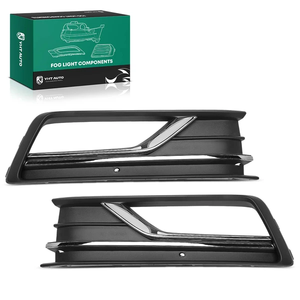 2 Pcs Front Driver & Passenger Fog Light Bezel Cover for Volkswagen Passat 2016-2019