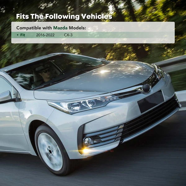 2 Pcs Front Driver & Passenger Fog Light Cover for Mazda CX-3 2016-2022 Sport Utility