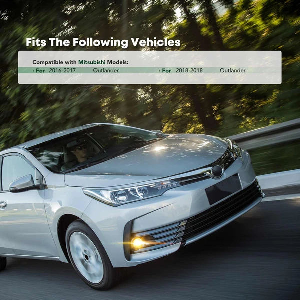 Front Driver Fog Light Bezel for Mitsubishi Outlander 2016-2018 Black