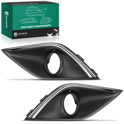 2 Pcs Front Driver & Passenger Fog Light Bezel