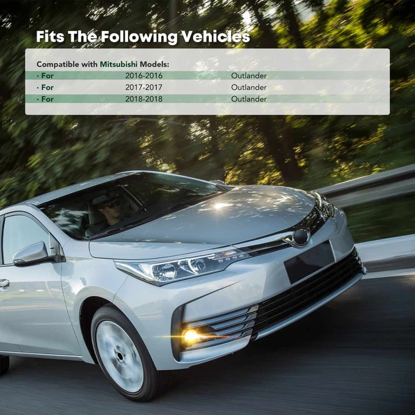 2 Pcs Front Driver & Passenger Fog Light Bezel for Mitsubishi Outlander 2016-2018