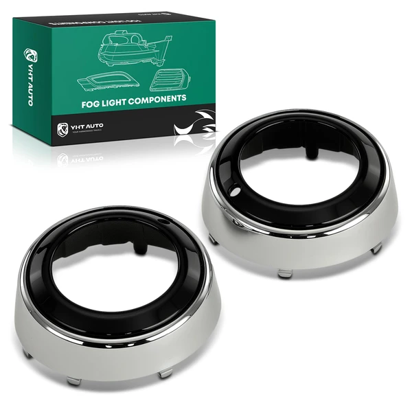 2 Pcs Front Driver & Passenger Fog Light Trim for Mitsubishi Outlander 2010 Black