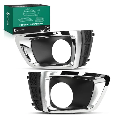 2 Pcs Front Chrome Fog Light Trim