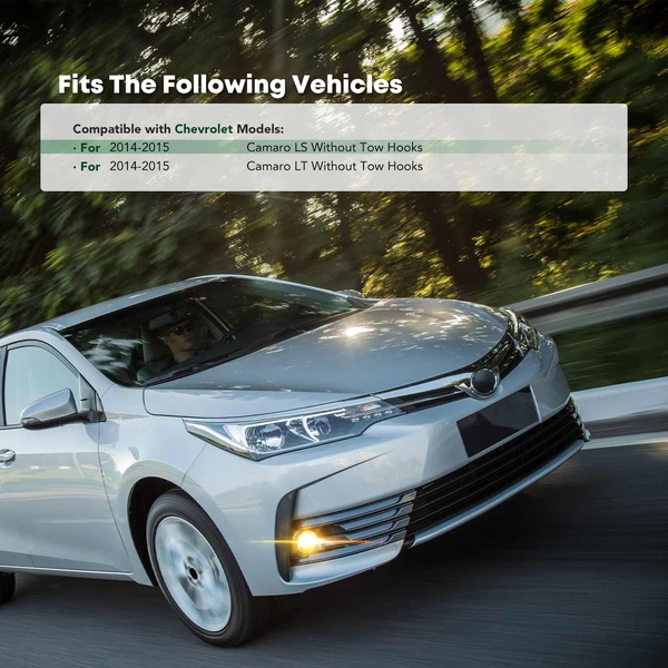 2 Pcs Front Fog Light Bezel Lamp Trim for Chevrolet Camaro 2014-2015