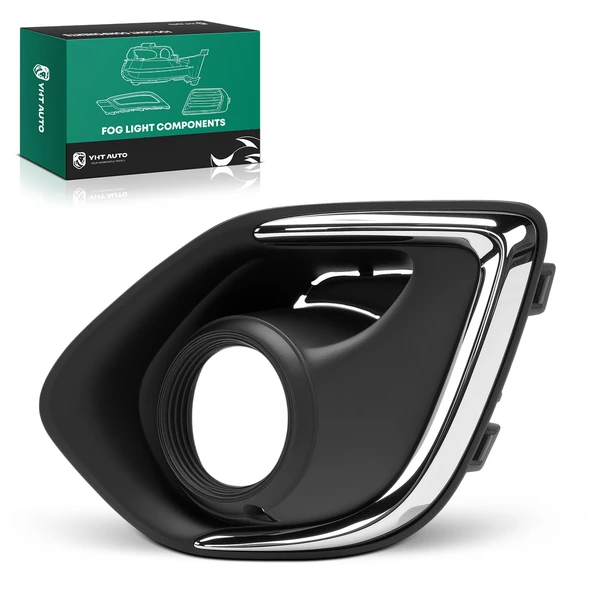 Front Driver Fog Light Bezel with Chrome Trim for Mitsubishi Outlander Sport 13-15