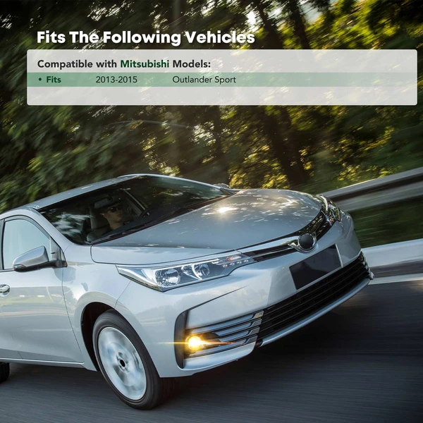 Front Driver Fog Light Bezel with Chrome Trim for Mitsubishi Outlander Sport 13-15