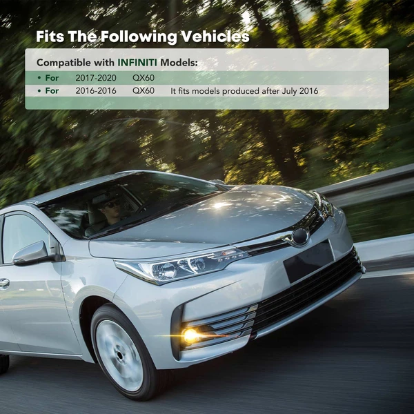Front Driver Fog Light Bezel for INFINITI QX60 2016-2020 Black