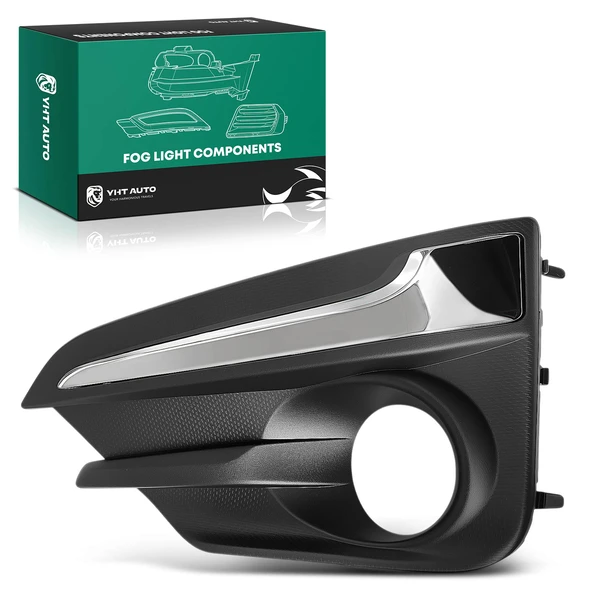 Front Driver Fog Lamp Light Bezel with Chrome Molding for Subaru Impreza 2017-2019