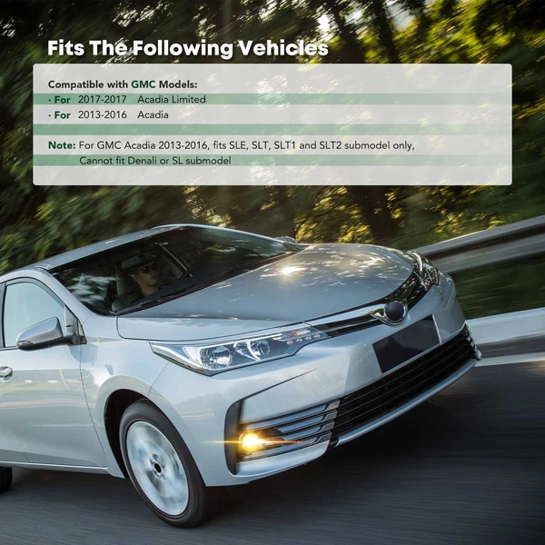 Front Driver Lower Fog Light Cover Bumper Grille for GMC Acadia 2013-2016