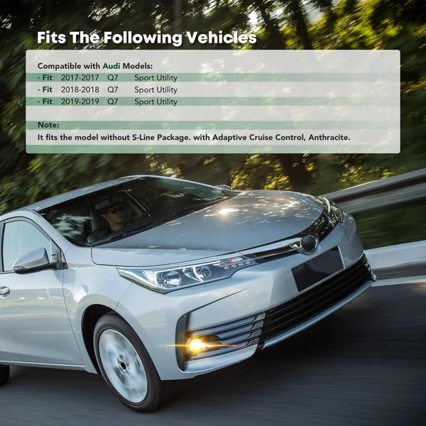 Front Driver Fog Light Trim for Audi Q7 2017-2019 Sport Utility 4-Door