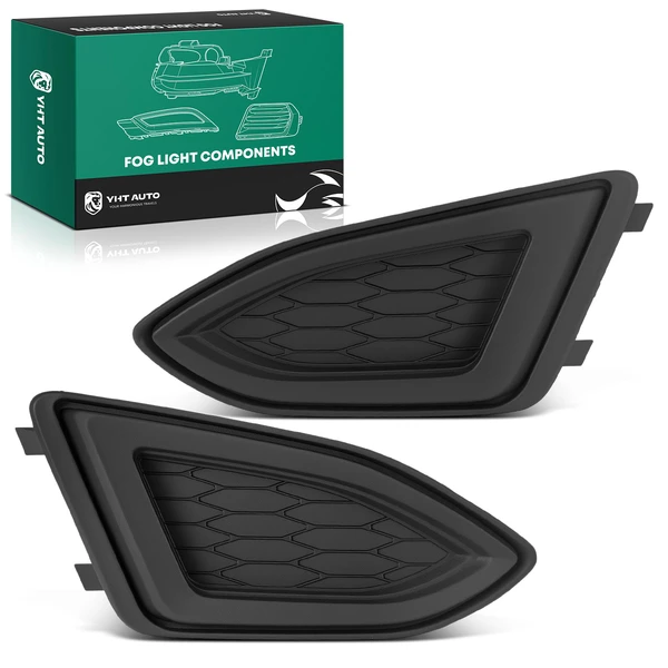 2 Pcs Front Outer Grille Fog Light Lamp Cover Trim for Ford Edge 2015-2018