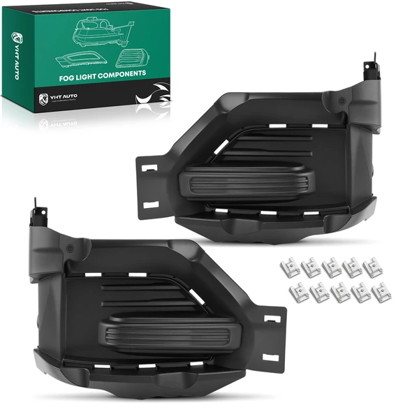 2 Pcs Front Driver & Passenger Fog Light Cover with Mounting Hardware for Ford Explorer 2020-2024