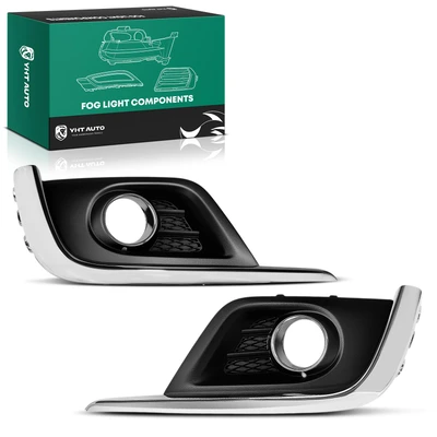 2 Pcs Front Driver & Passenger Fog Light Bezel