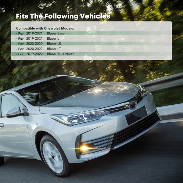 2 Pcs Front Fog Lamp Bezel Light Trim for 2019-2022 Chevrolet Blazer