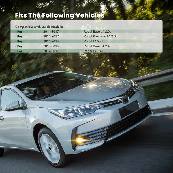 2 Pcs Front Fog Lamp Bezel Insert for Buick Regal 2014-2017