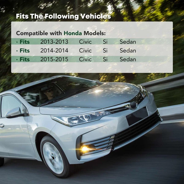 Front Passenger Black Fog Light Trim for 2013-2015 Honda Civic