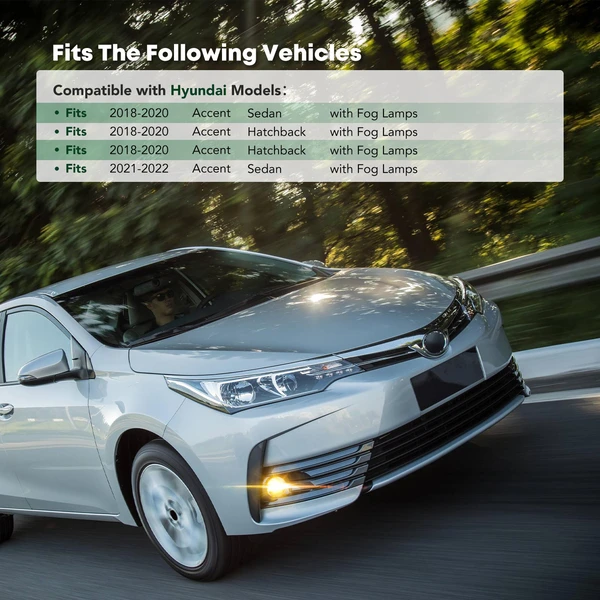 Front Passenger Fog Light Bezel Driving Lamp for Hyundai Accent 2018-2022