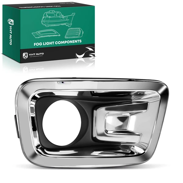 Front Passenger Fog Light Lamp Bezel with Chrome Frame for Nissan TITAN TITAN XD