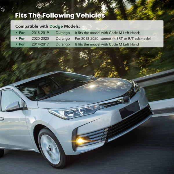 Front Passenger Fog Light Trim Driving Lamp for Dodge Durango 2014-2020