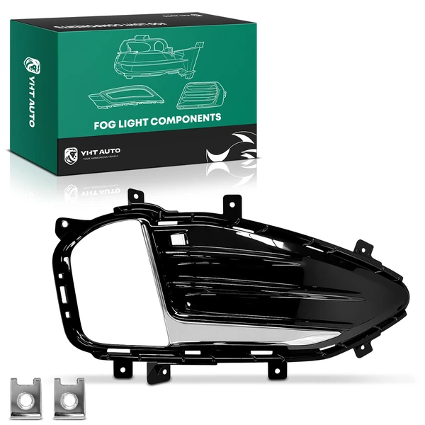 Front Passenger Black Fog Light Bezel for 2019-2024 Ford Edge