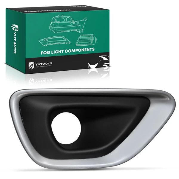 Front Passenger Fog Light Bezel Black+Sliver for Jeep Grand Cherokee 2014-2016 WK2