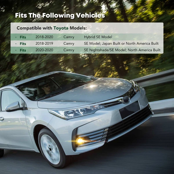 Front Passenger Fog Light Cover for Toyota Camry 2018-2020 Sedan 4-Door 2.5L