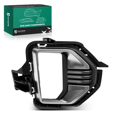 Front Passenger Black & Dark Chrome Fog Light Bezel