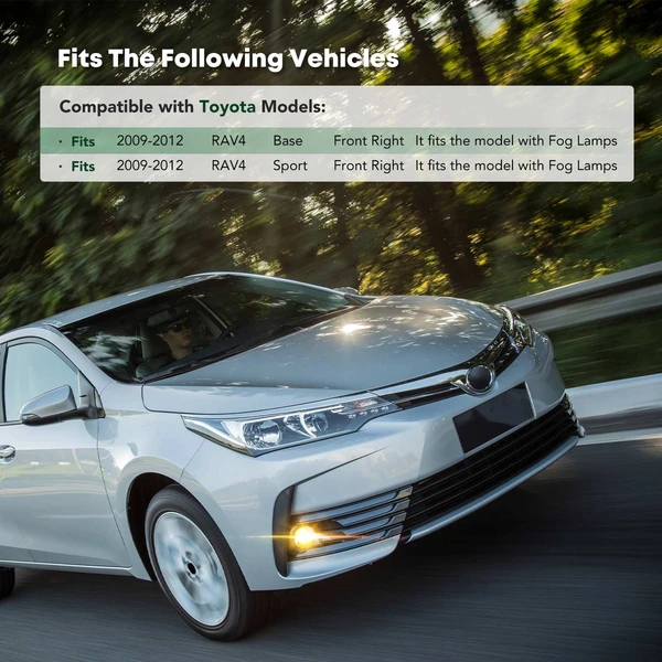 Front Passenger Fog Light Bezel for Toyota RAV4 2009-2012 Sport Utility 4-Door