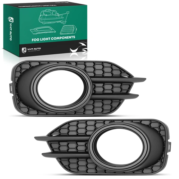 2 Pcs Front Driver & Passenger Fog Light Bezel for Volkswagen Tiguan 2012-2017 SUV