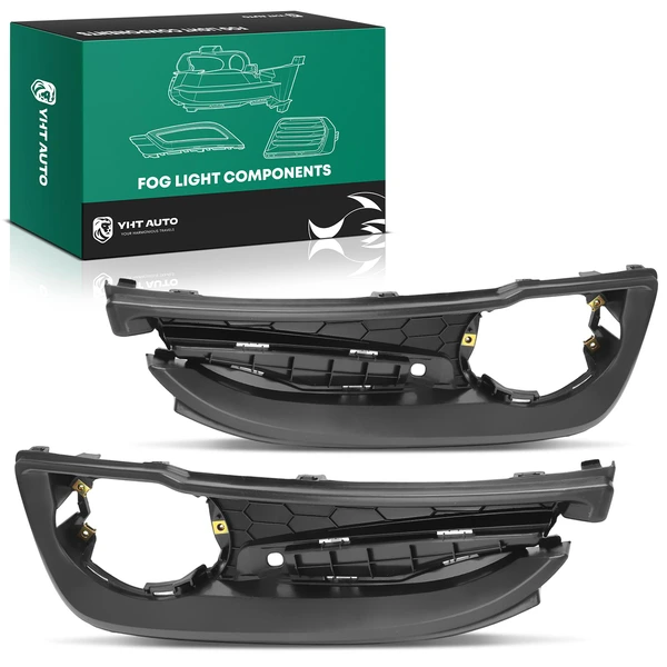 2 Pcs Front Driver & Passenger Fog Light Bezel for Honda Civic 2013-2015 Sedan