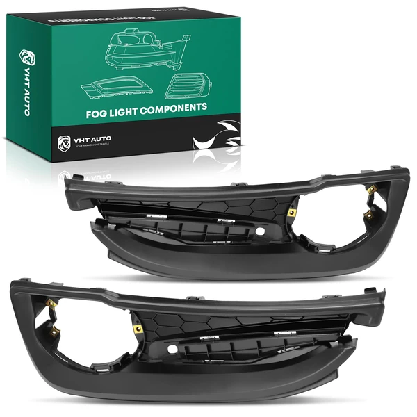 2 Pcs Front Driver & Passenger Fog Light Bezel for Honda Civic 2013-2015 Sedan