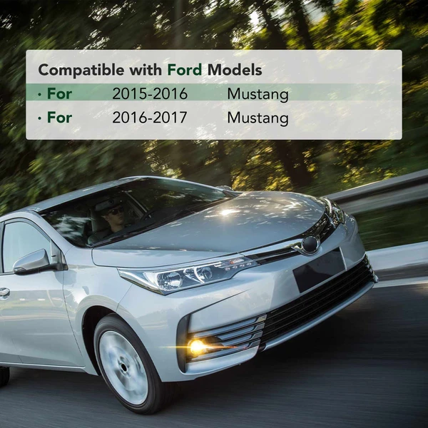 Front Driver Fog Light Bezel Trim Black for 2015-2017 Ford Mustang