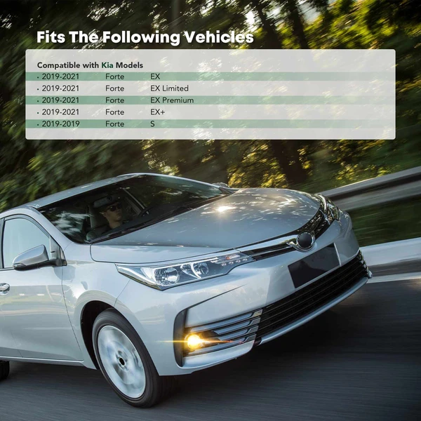 Front Driver Fog Light Bezel for 2019-2021 Kia Forte