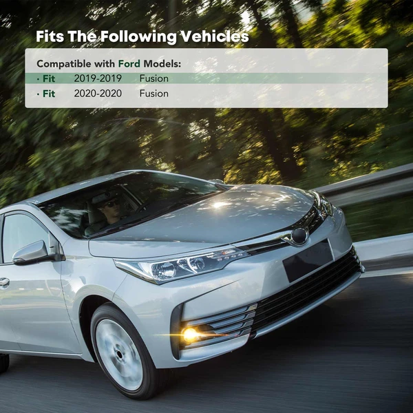 Front Driver Fog Light Trim for Ford Fusion 2019-2020 Sedan with Fog Lamps