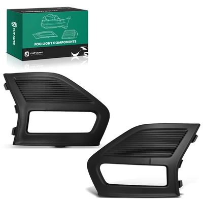 2 Pcs Front Driver & Passenger Black Fog Light Trim