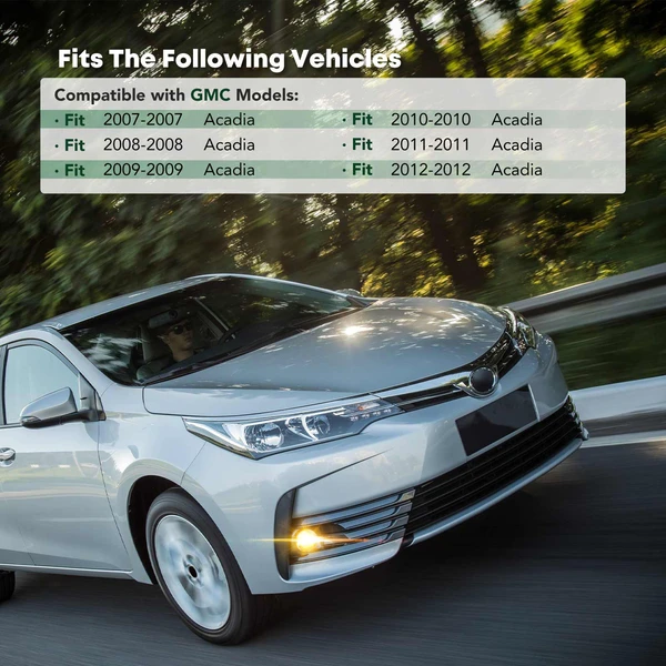 Front Driver or Passenger Chrome Plastic Fog Light Trim for 2007-2012 GMC Acadia