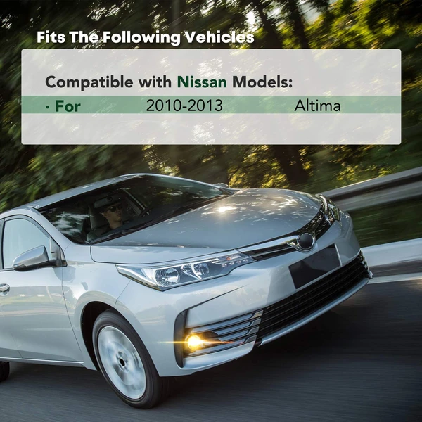 Front Passenger Black Plastic Fog Lamp Light Bezel for 2010-2013 Nissan Altima