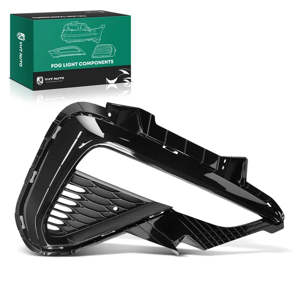 Front Passenger Black Plastic Fog Lamp Bezel for 2019-2020 Kia Optima