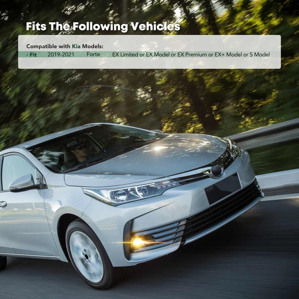 Front Passenger Fog Light Bezel for Kia Forte 2019-2021 with Fog Lamps